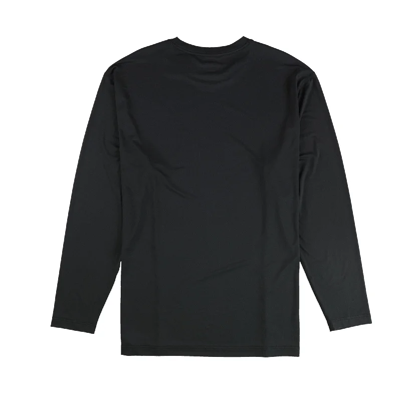 Reebok Mens Solid Long Sleeve Speedwick Basic T-Shirt, Black, XX-Large