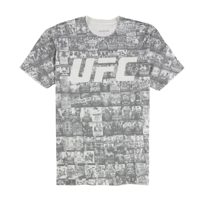 Reebok Mens UFC Collage 25 Years Graphic T-Shirt, White, Large