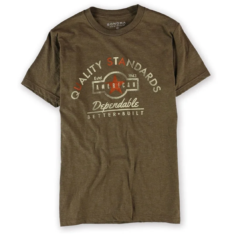 SONOMA life+style Mens 'Dependable American' Graphic T-Shirt, Brown, Small