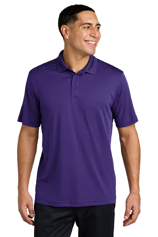 Sport-Tek Mens Competitor Moisture Wicking Short Sleeve Polo Shirt - Purple