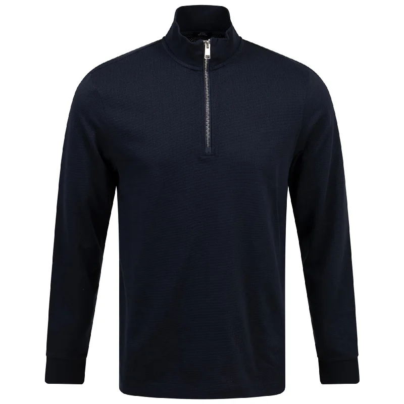 Tenore 20 Slim Fit Cotton LS Polo Dark Blue - SU24