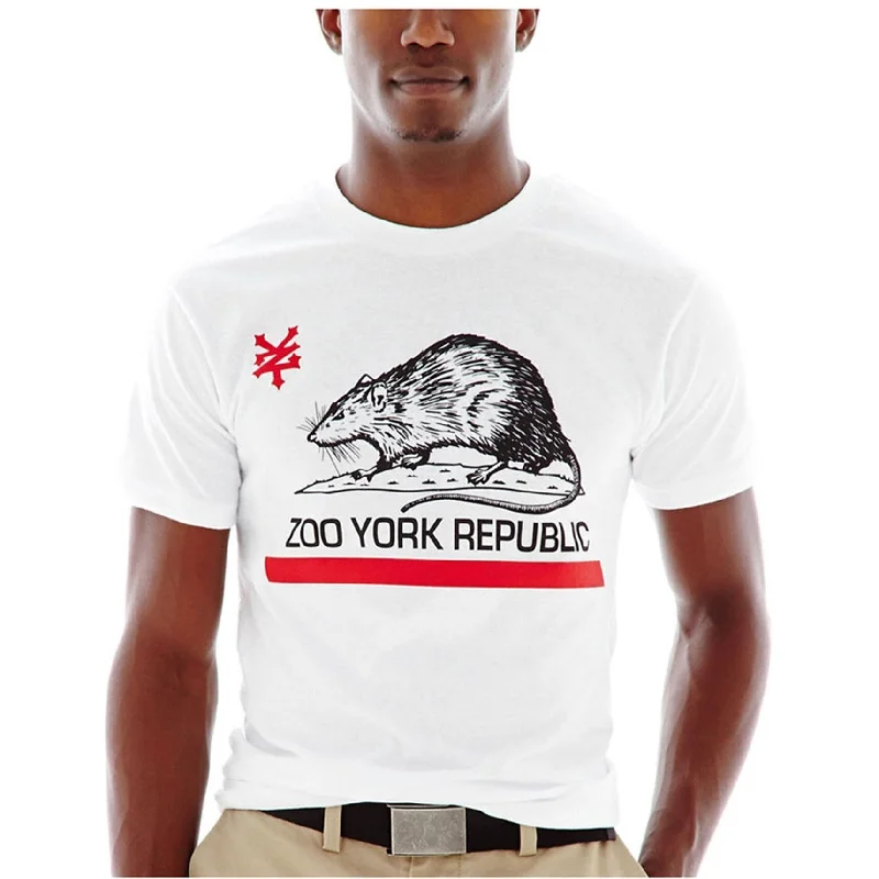 Zoo York Mens Republic Graphic T-Shirt, White, Small